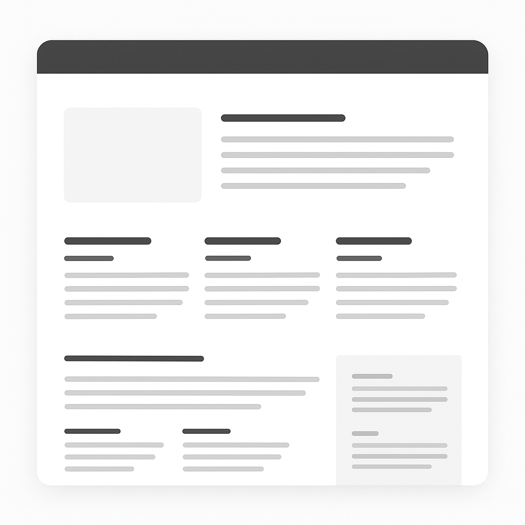 Mikrostránky skladatelů – typografie a přehledné sekce
